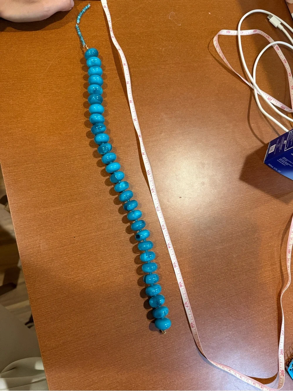 Blue Statement Beaded Necklace – Adjustable 18” – Bold & Beautiful